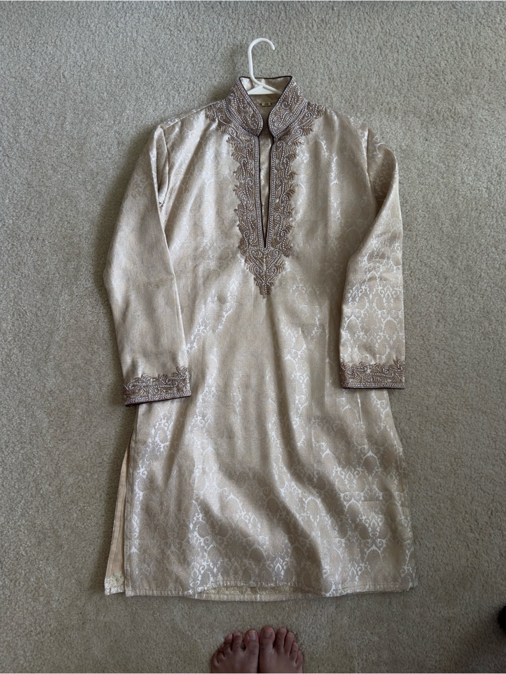 MENS INDIAN KURTA SHERWANI JACKET - MENS SMALL 36 CHEST - WEDDING EMBROIDERY